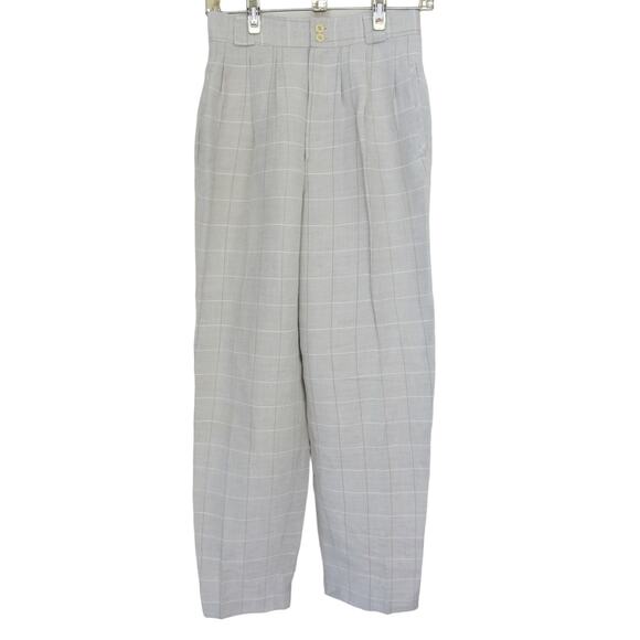 Giorgio Sant Angelo windowpane linen blend trouser pants - Picture 1 of 4